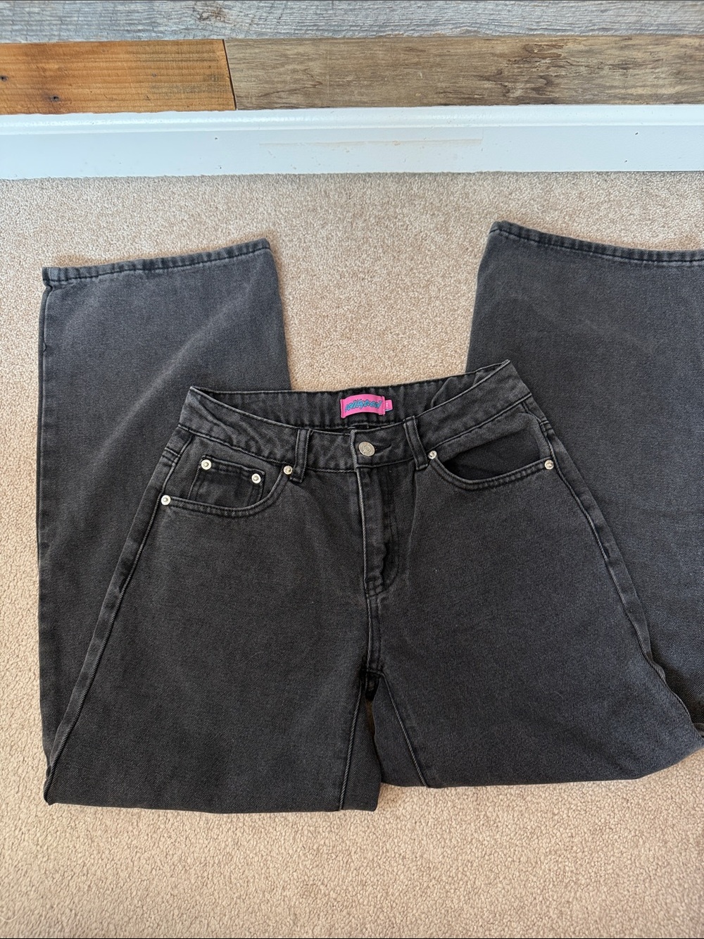 Edikted wide leg black Jeans